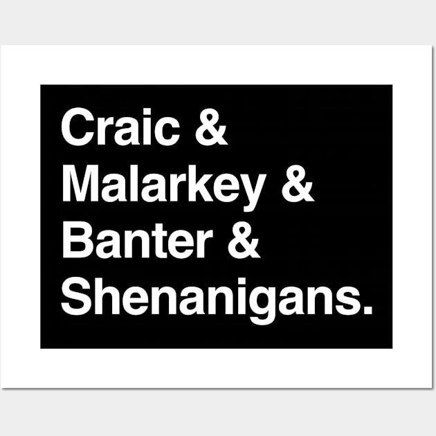 Craic & Malarkey & Banter & Shenanigans Wall Art by feck!